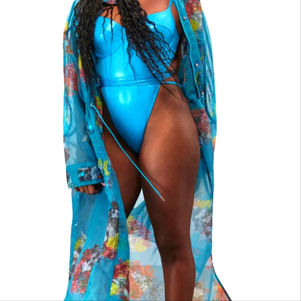Ivy Park Ivytopia Organza Shock Cyan Jacket (make an offer)